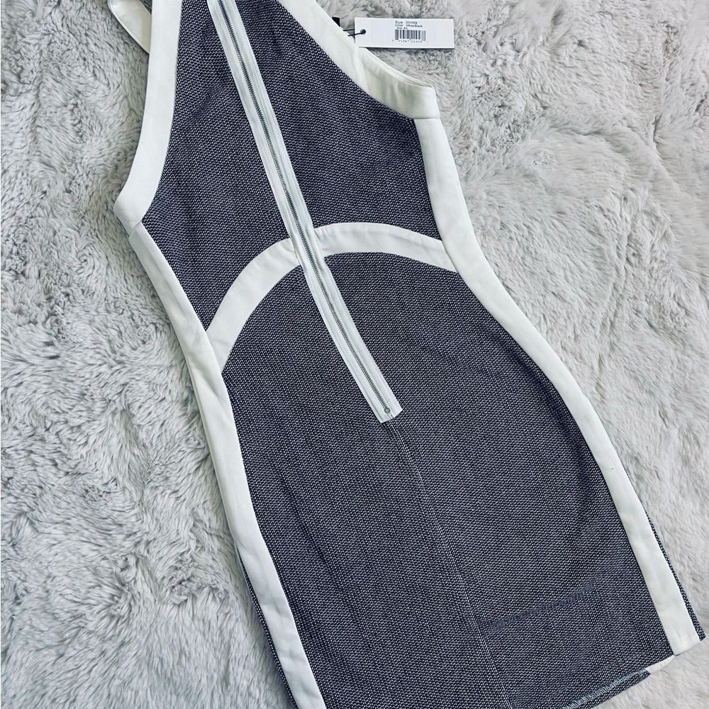 Elegant Gray and White Women's Dress
